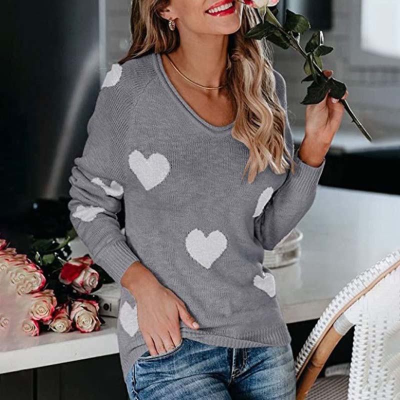 Krohn-e | Strickpullover Mit Herzmuster Für Damen