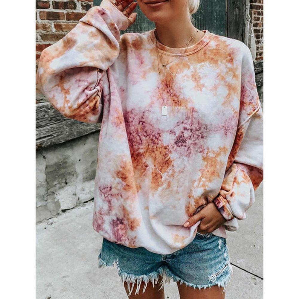 Damen lässiger Sweatshirt mit buntem Batik-Muster Krohn-e