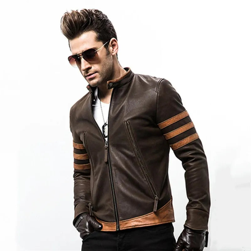 Felixus Klassische Lederjacke im Wolverine-Stil