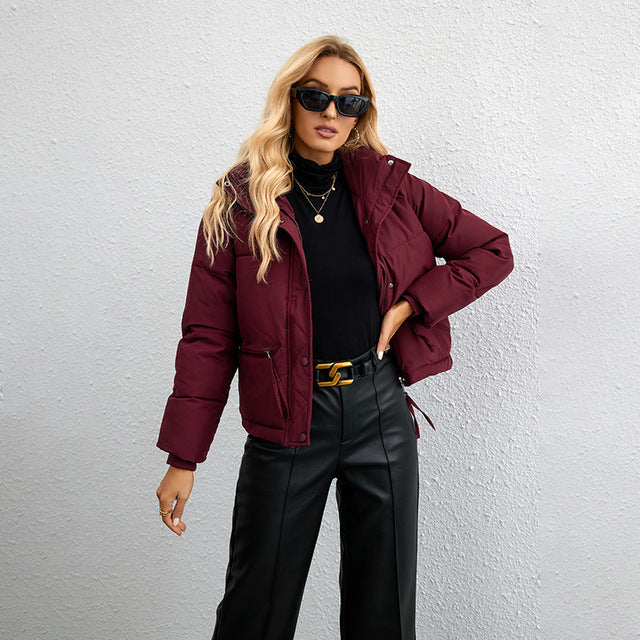 Krohn-e | Kurze Stehkragen Reißverschluss Pufferjacke