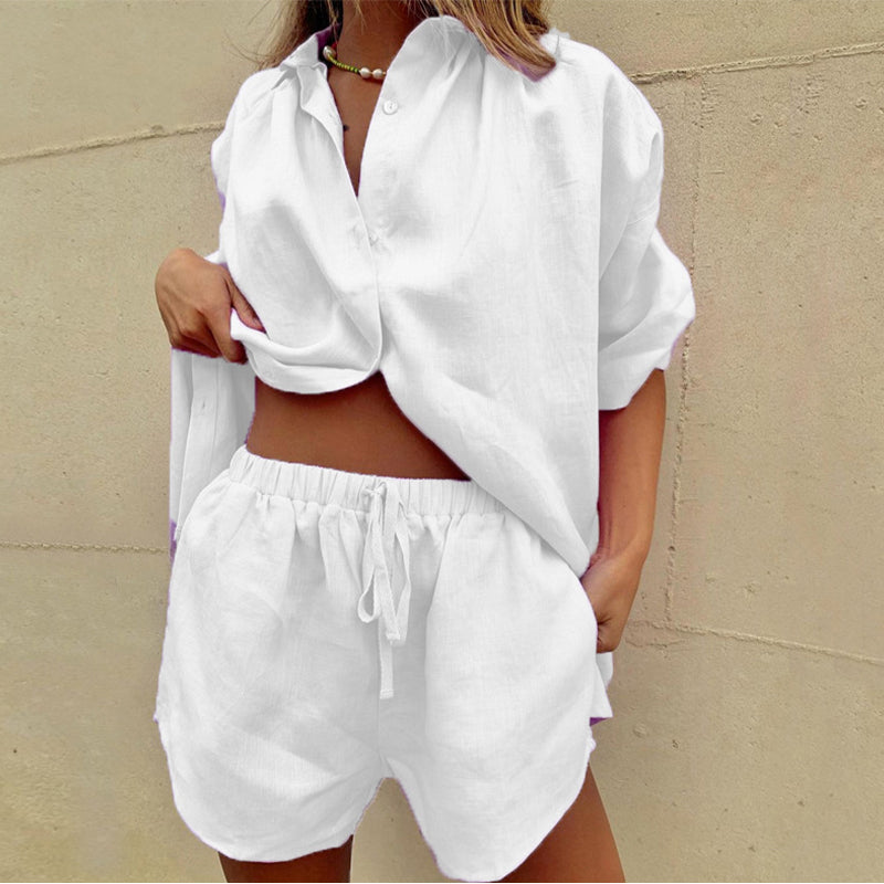 Ulalena Women's Two-Piece Linen Outfit