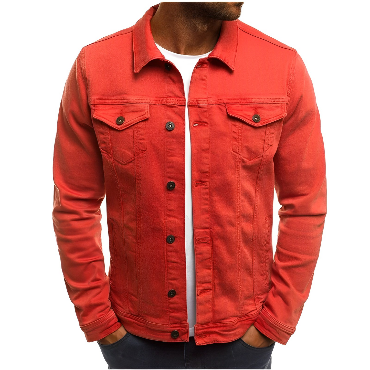 Vilan Klassische bequeme Jeansjacke