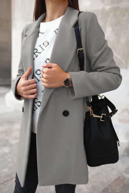 Krohn-e | Damen Langarm Wool Coat