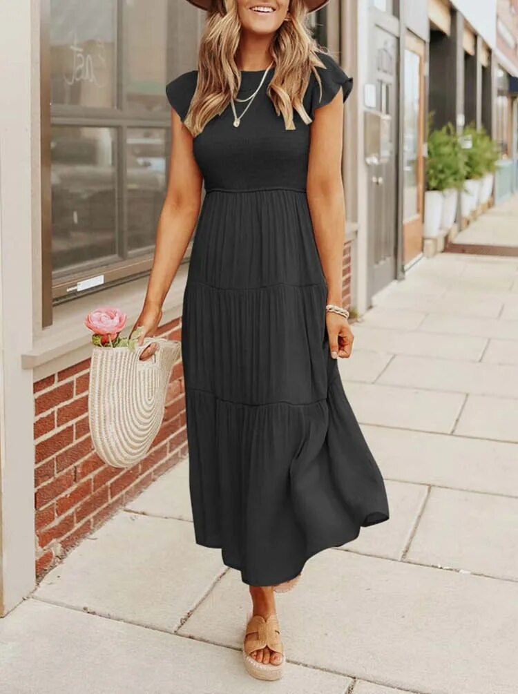 Midikleid mit Flatterärmeln für Damen