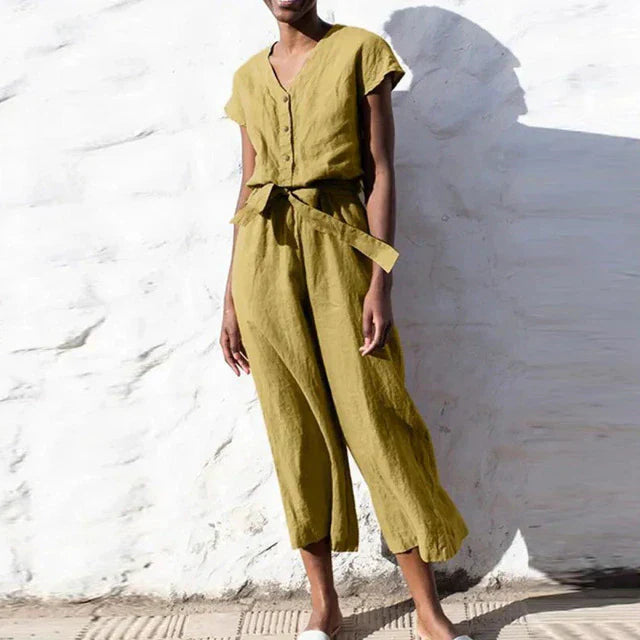 Einfarbiger Damen-Overall aus EVA-Material im Vintage-Stil