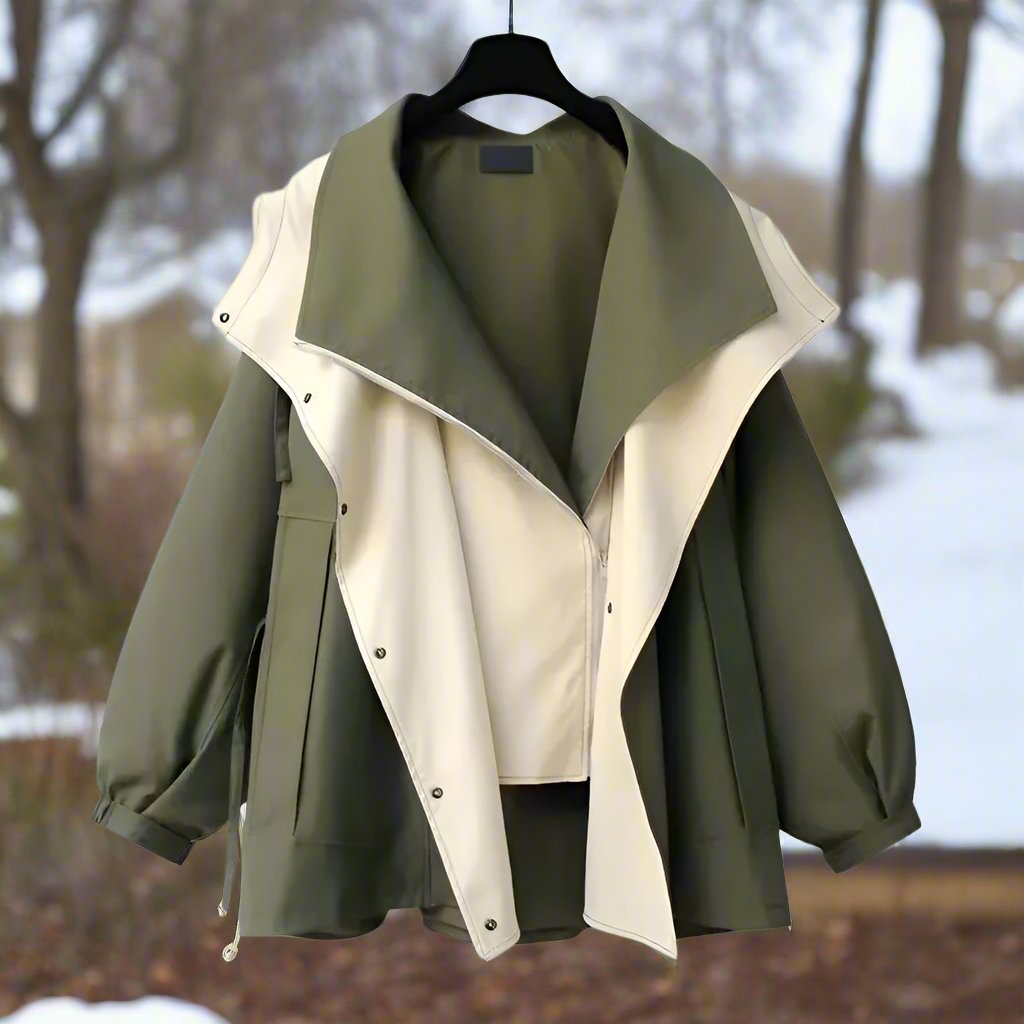 Krohn-e | Baumwolljacke - Drapierte Kragen Lässige Passform Jacke