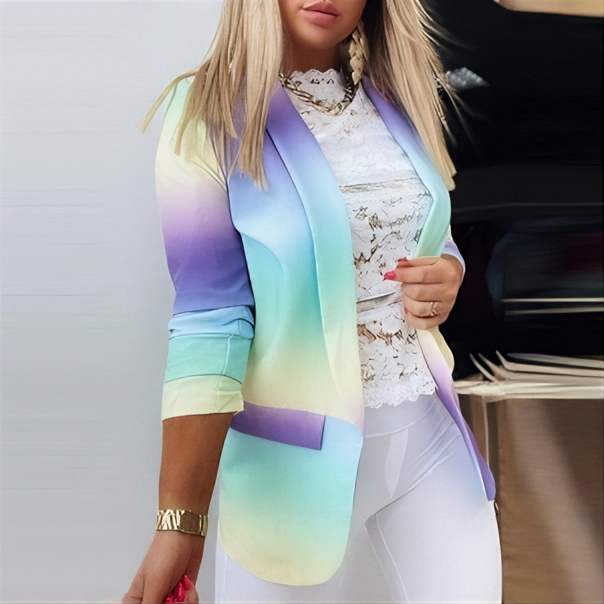 Blazer mit Splice-Print