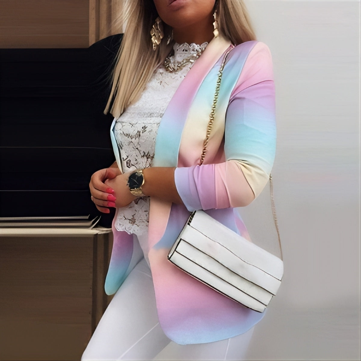 Blazer mit Splice-Print