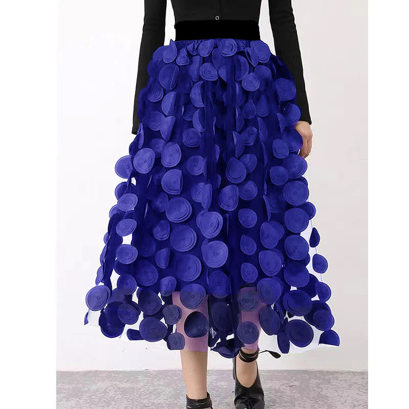 Krohn-e | Schicker Rock aus Polka Dot und Tüll Patchwork