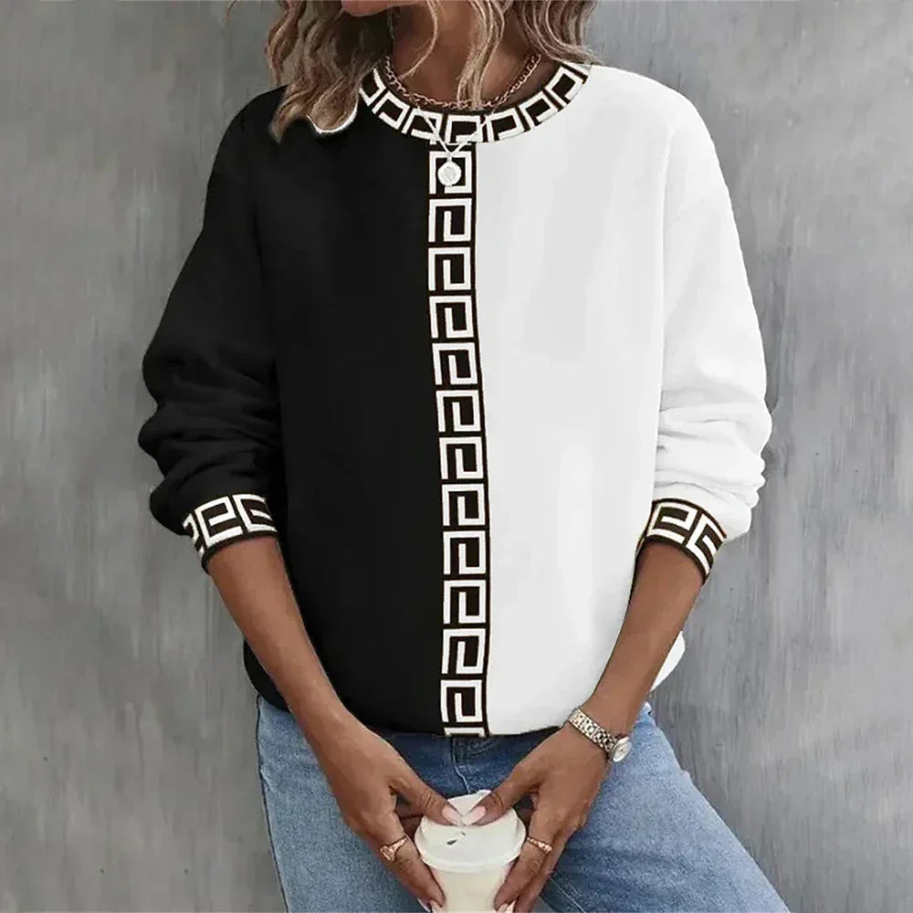 Fudus Damen-Sweatshirt mit geometrischem Muster