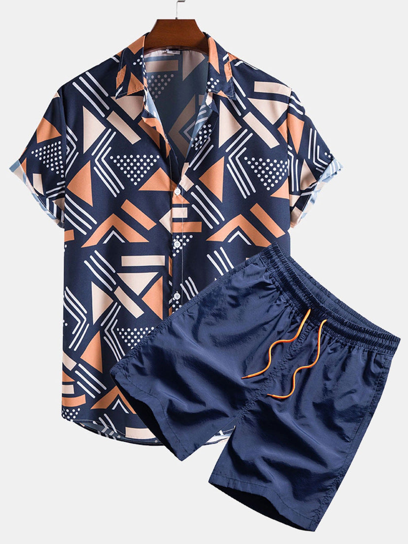 Kurzärmliges Herren-Freizeitset im stylischen Design