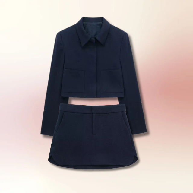 Hoch taillierter Blazer-Anzug mit Reißverschluss