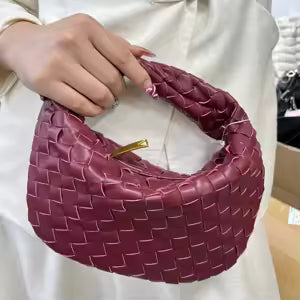 Krohn-e | Bordeaux Damenschultertasche mit Geflochtenem Design - Krohn-e