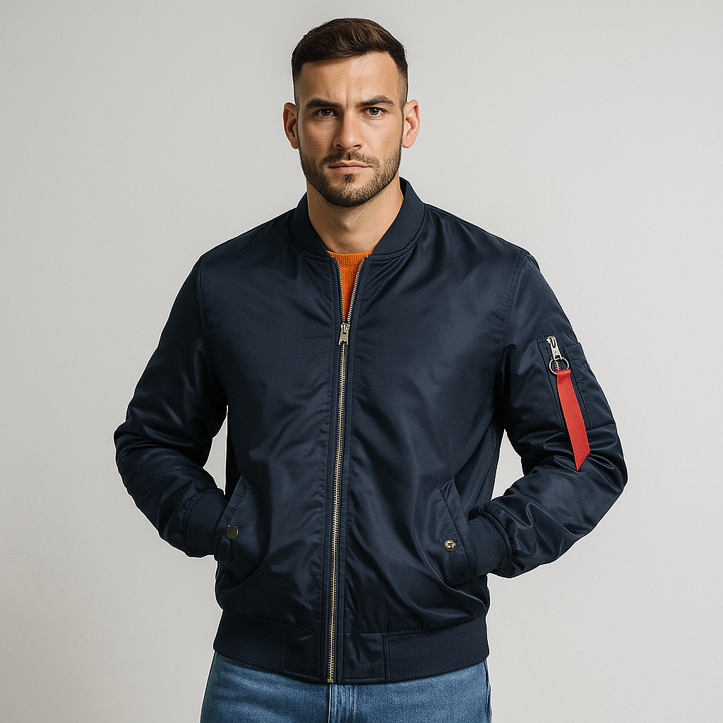 Krohn-e | Herren Bomberjacke mit Reißverschluss