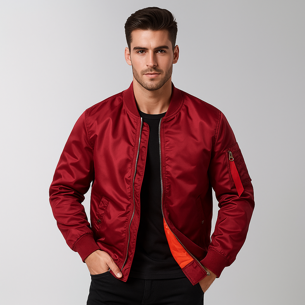 Krohn-e | Herren Bomberjacke mit Reißverschluss