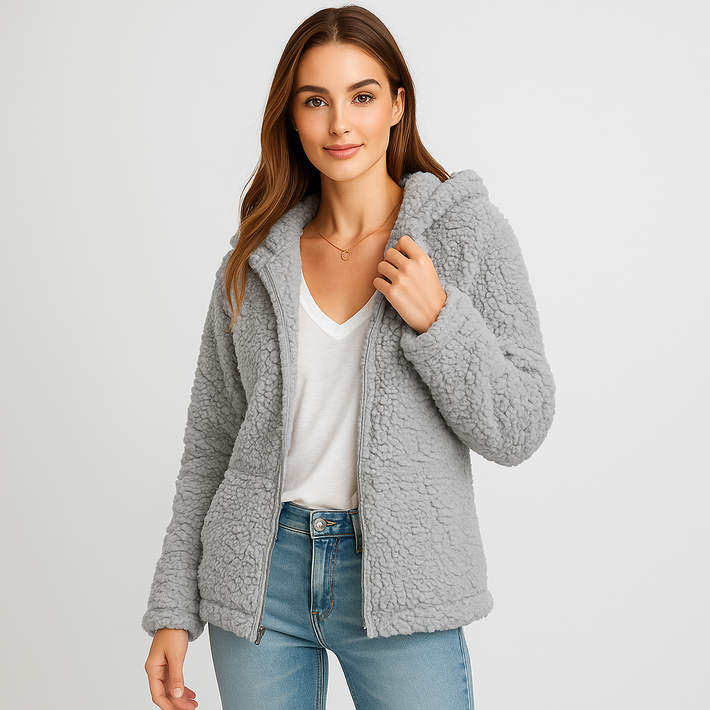 Krohn-e | Fleecejacke mit Kapuze für Damen