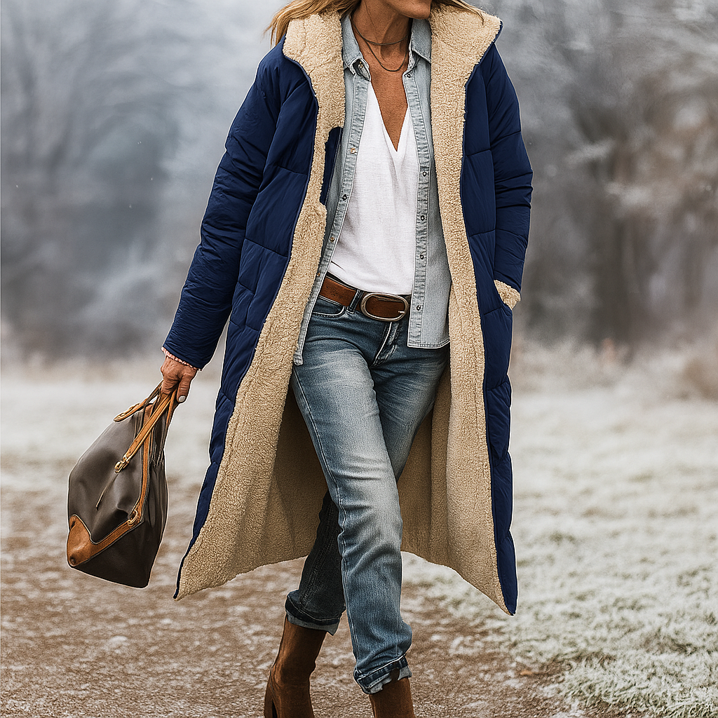 Krohn-e | Lange gepolsterte Jacke mit warmem Futter