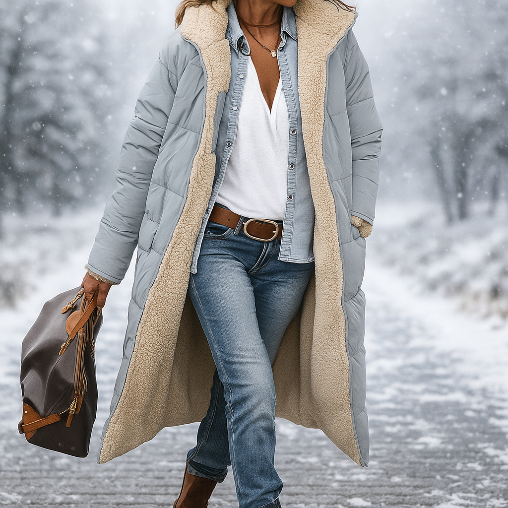 Krohn-e | Lange gepolsterte Jacke mit warmem Futter
