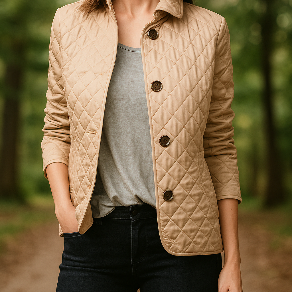 Krohn-e | Leichte Steppjacke für Frauen mit Knöpfen auf der Vorderseite Milika