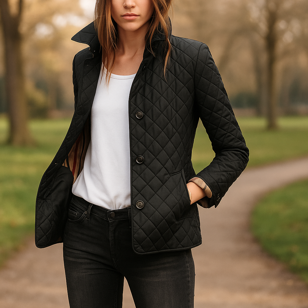 Krohn-e | Leichte Steppjacke für Frauen mit Knöpfen auf der Vorderseite Milika
