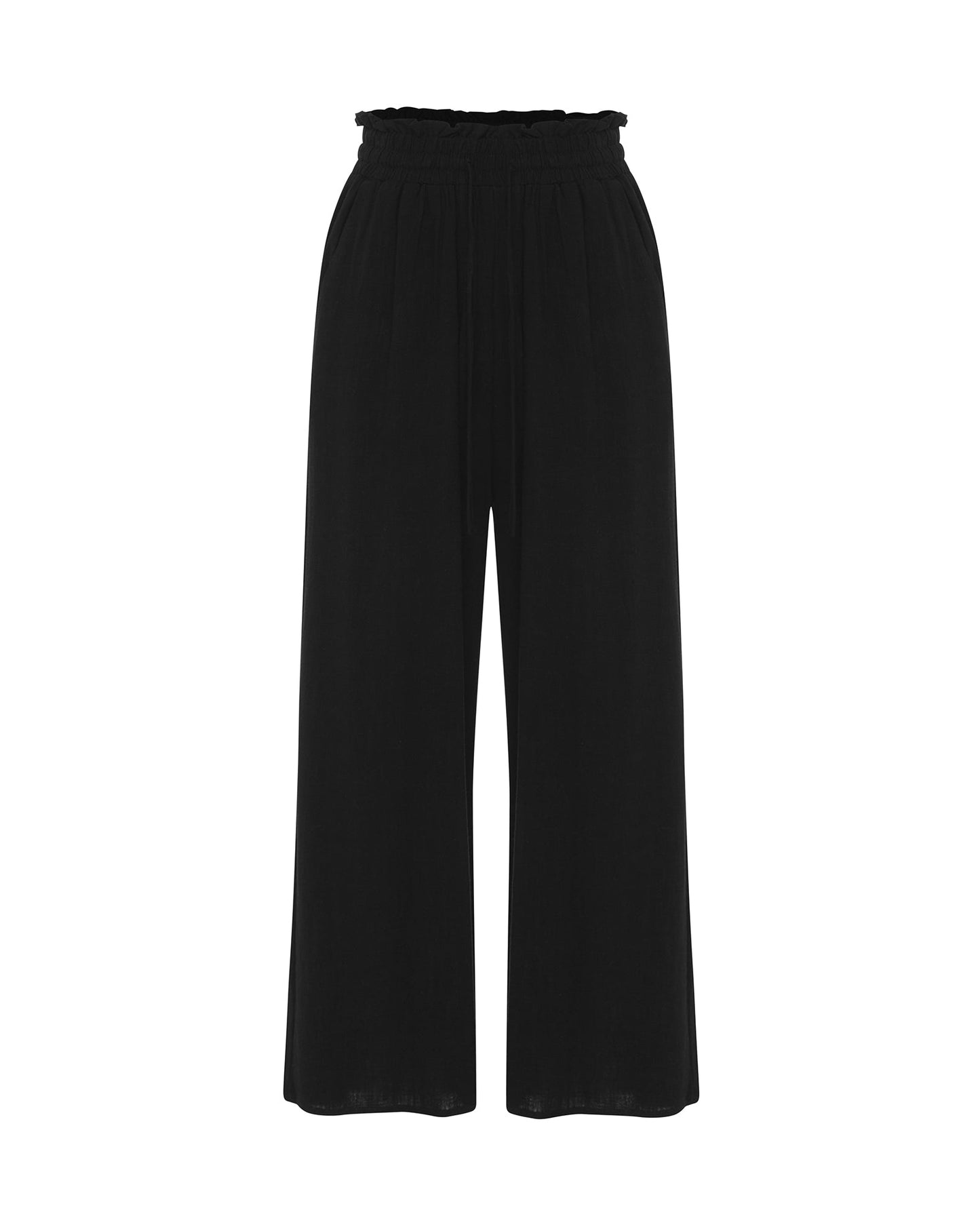 Elegante, schwarze Culottes aus Leinen von August