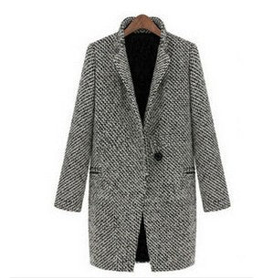 Damen Elegante zweireihige Blazerjacke mit klassischem Houndstooth-Muster Krohn-e