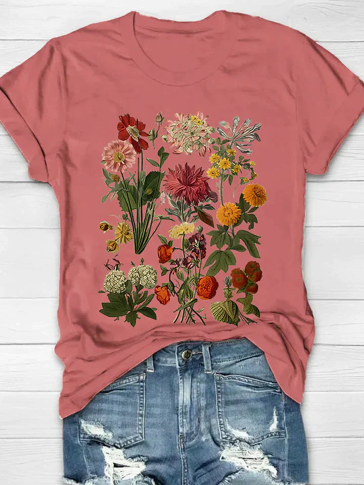 Damen T-Shirt Lorelei mit Vintage Blumenmuster