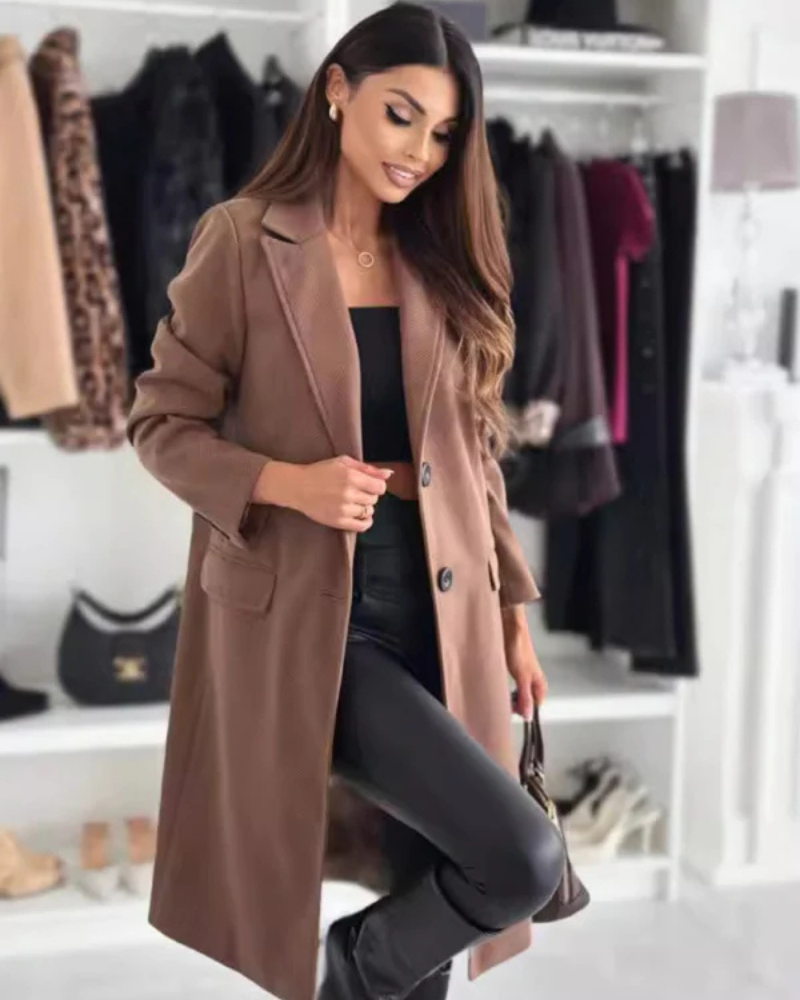 Krohn-e | Eleganter Langer Mantel für Damen