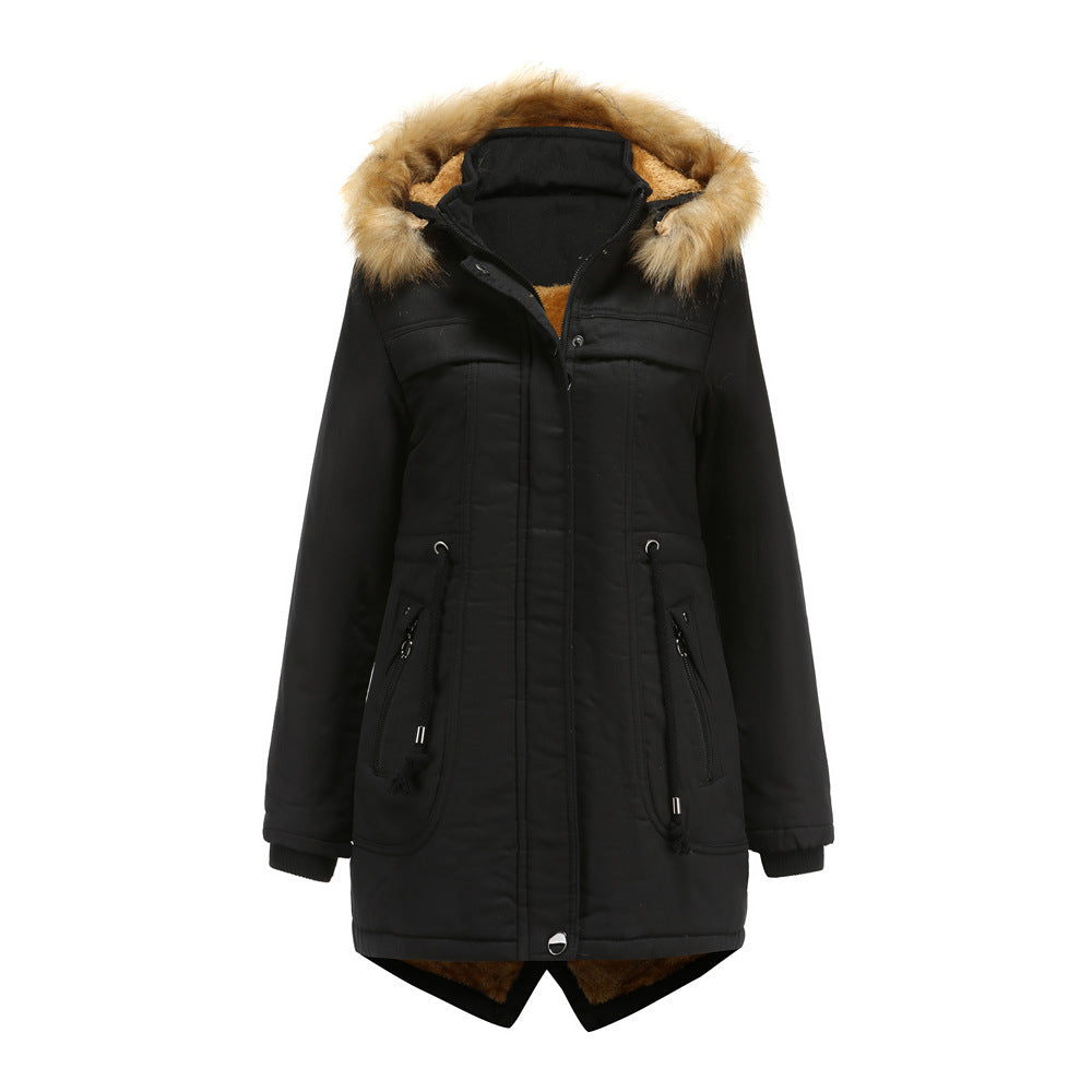 Damen Winterparka mit abnehmbarer Kapuze und Kunstfellbesatz Krohn-e