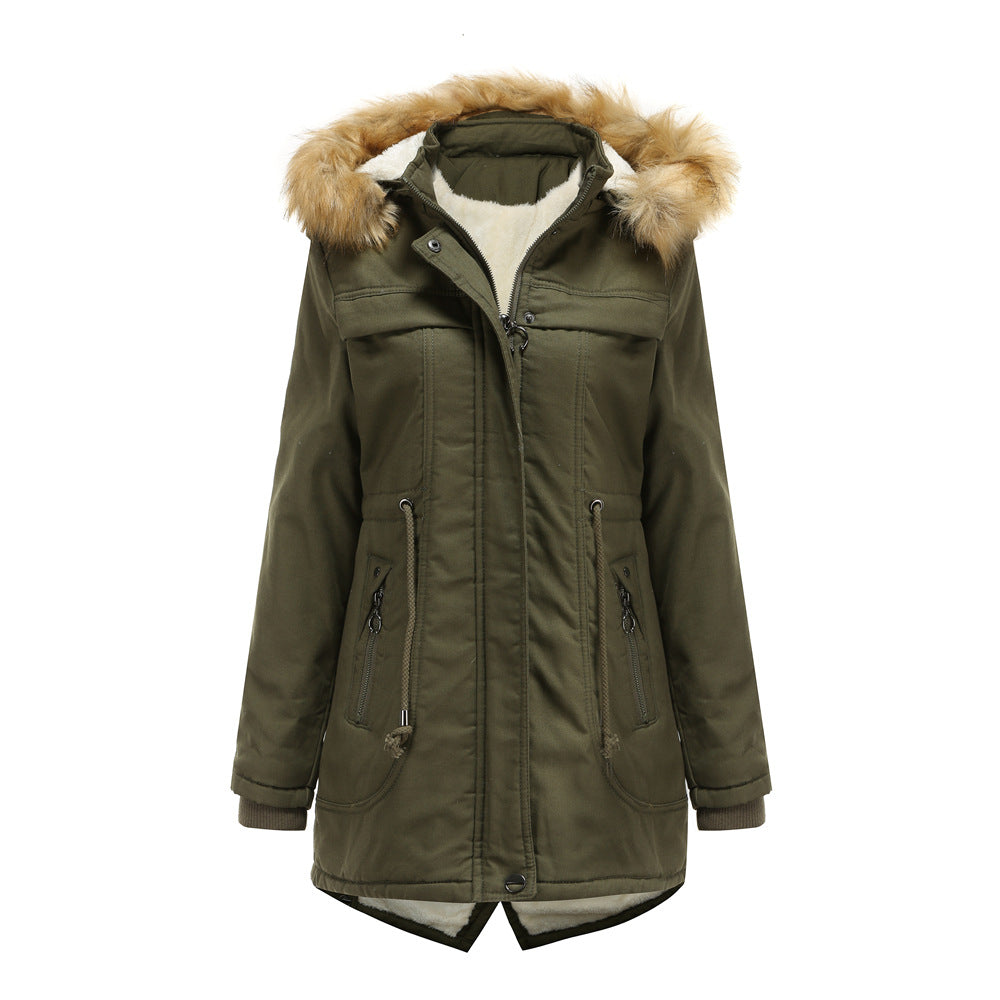 Damen Winterparka mit abnehmbarer Kapuze und Kunstfellbesatz Krohn-e