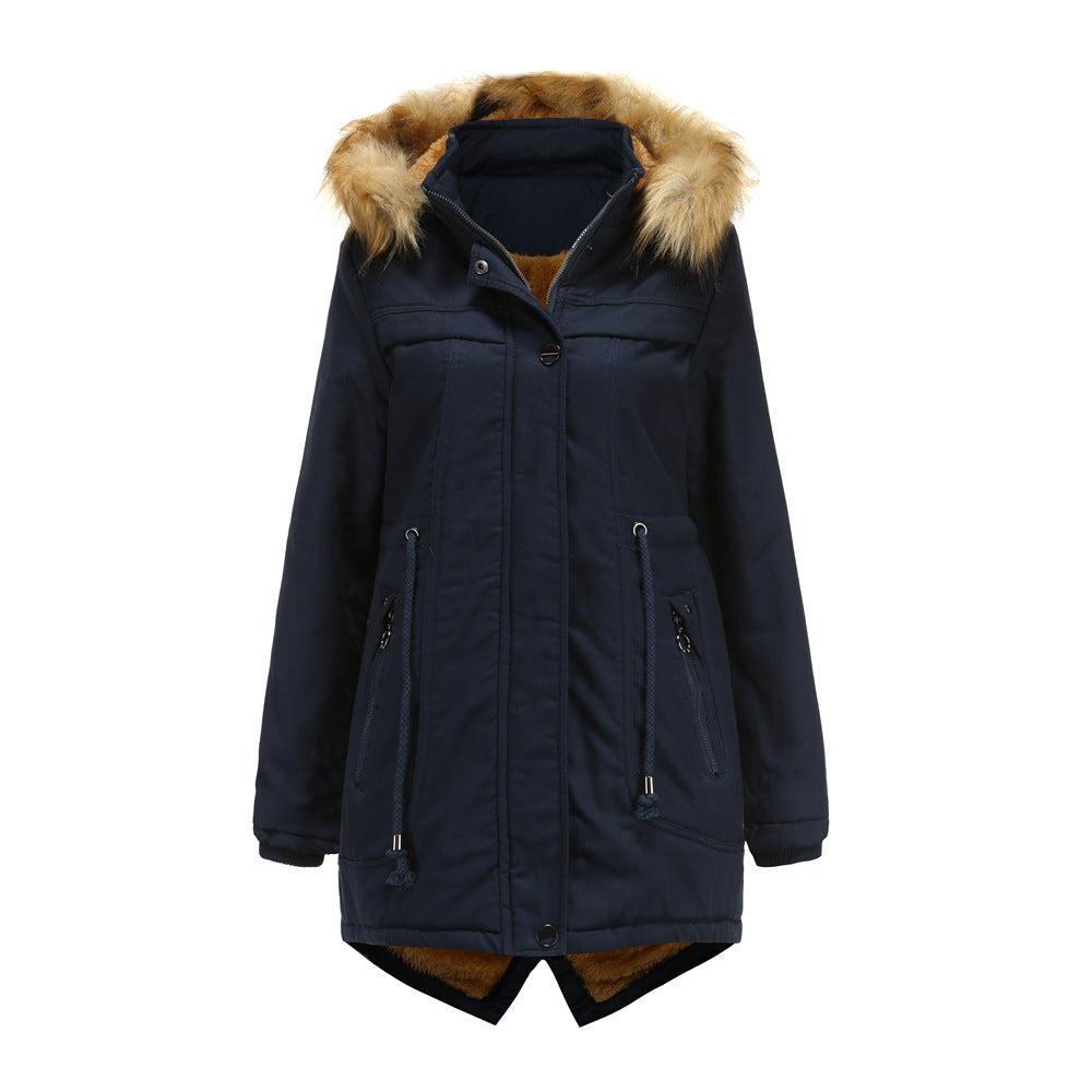 Damen Winterparka mit abnehmbarer Kapuze und Kunstfellbesatz Krohn-e