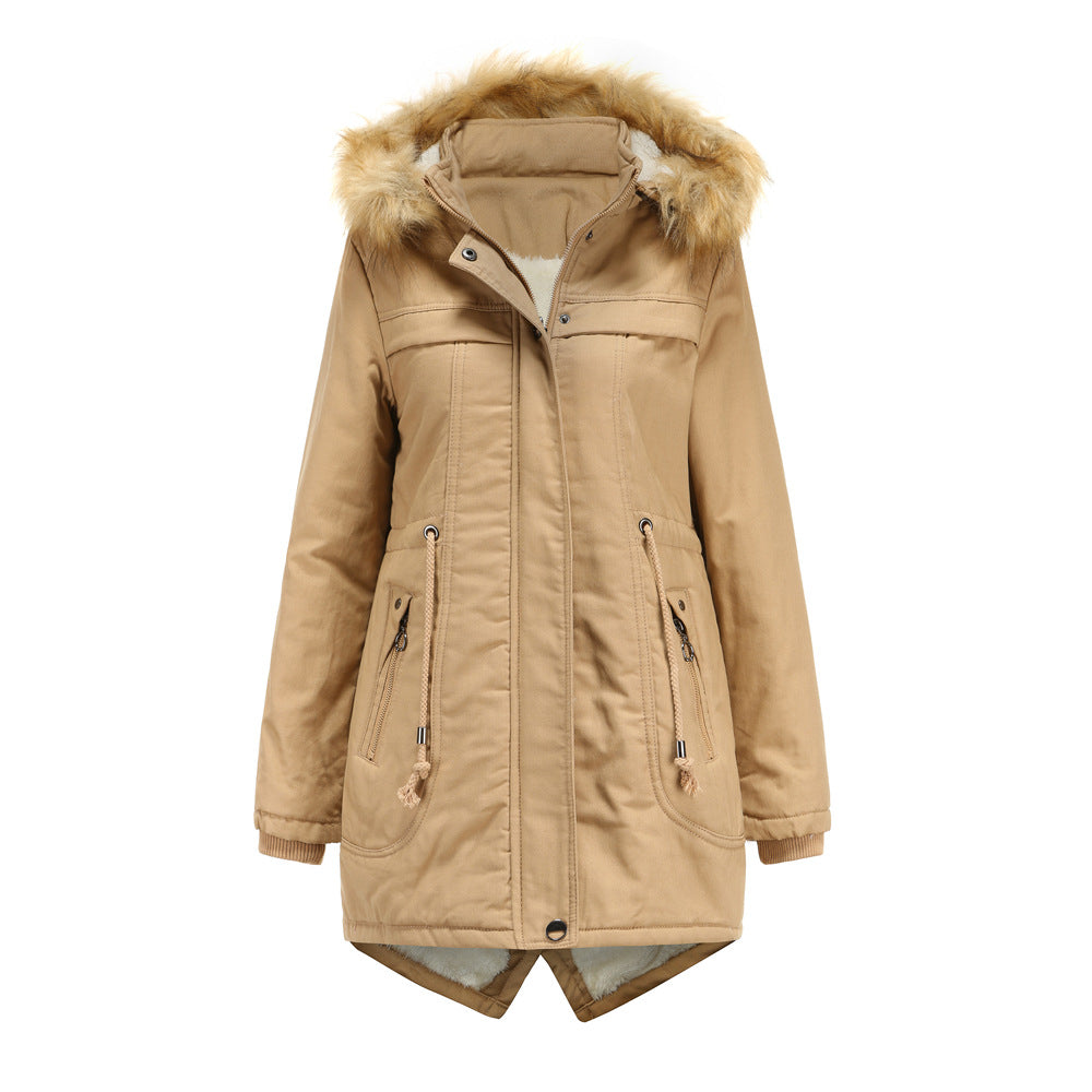 Damen Winterparka mit abnehmbarer Kapuze und Kunstfellbesatz Krohn-e
