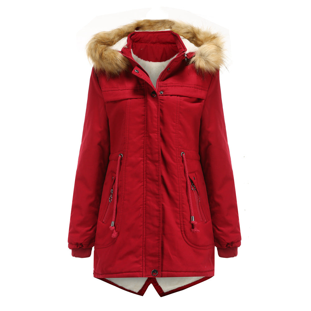 Damen Winterparka mit abnehmbarer Kapuze und Kunstfellbesatz Krohn-e