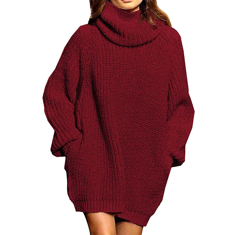 Damen Oversized Strickpullover mit hohem Kragen und weitem Schnitt Krohn-e