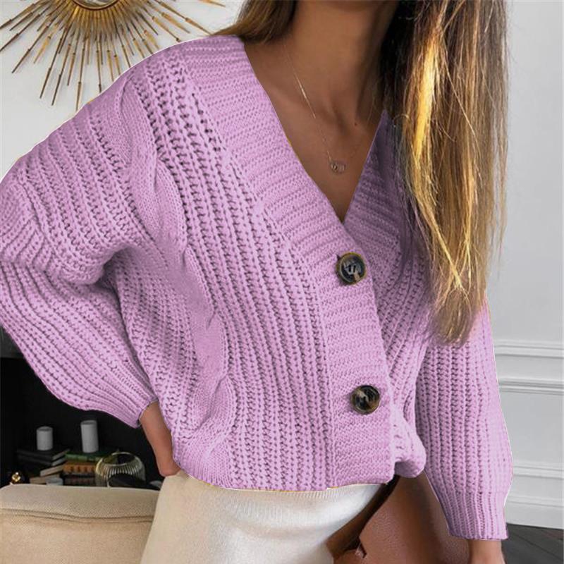 Damen Strickjacke mit übergroßem Design und dekorativen Knöpfen Krohn-e