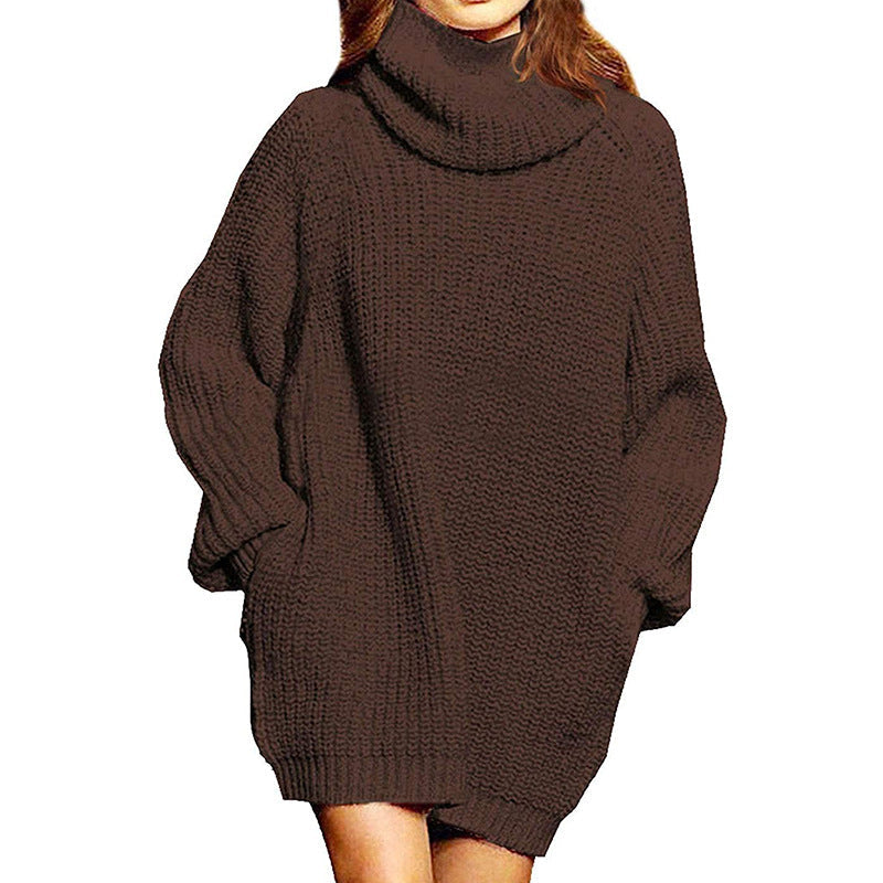 Damen Oversized Strickpullover mit hohem Kragen und weitem Schnitt Krohn-e