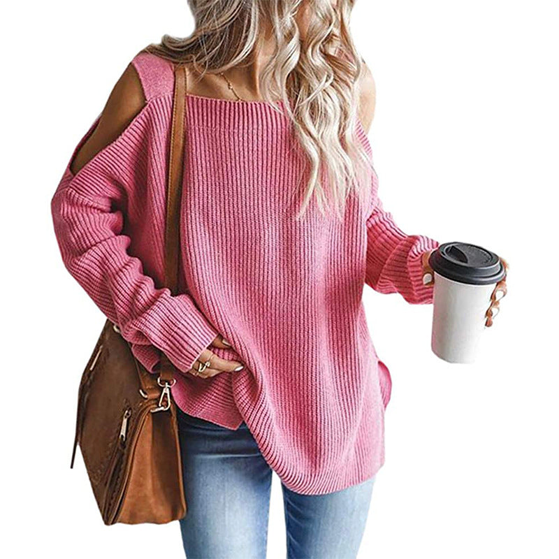 Damen Off-Shoulder Strickpullover mit modernen Details Krohn-e