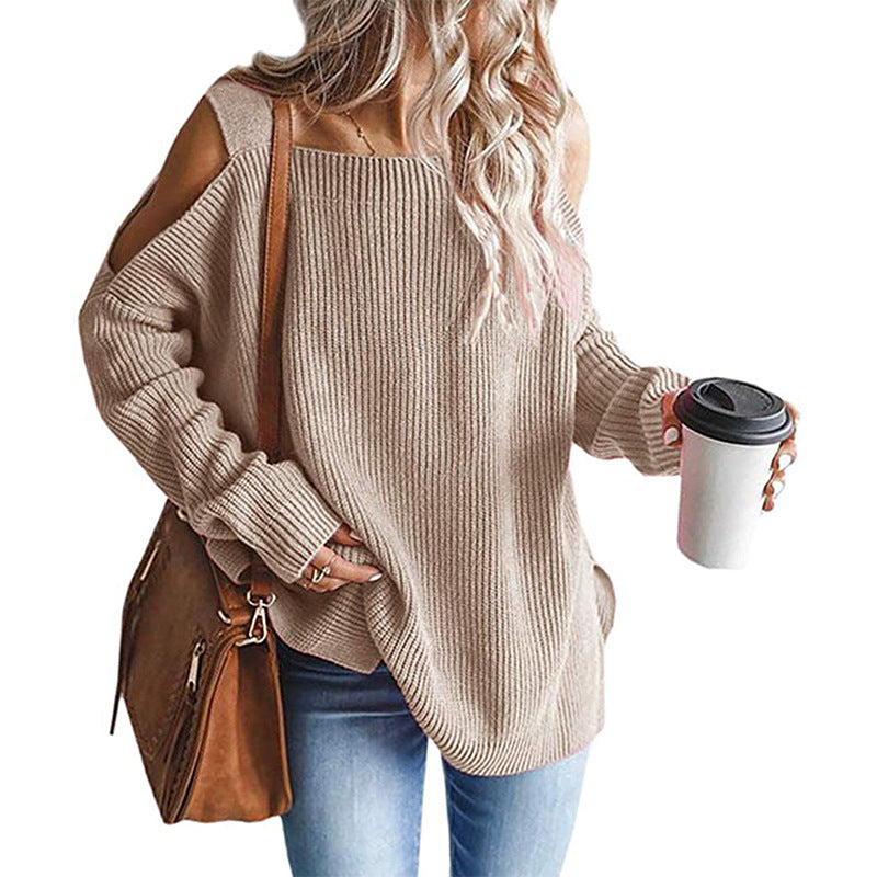 Damen Off-Shoulder Strickpullover mit modernen Details Krohn-e