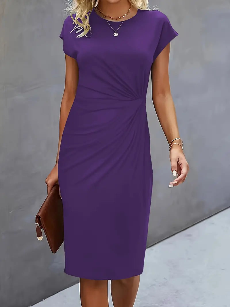 Nina | Damen Bodycon Kleid Kurzarm mit Twist-Detail
