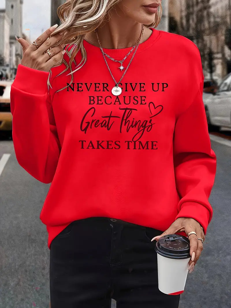 Fudus Sweatshirt mit auffallendem Buchstabenprint