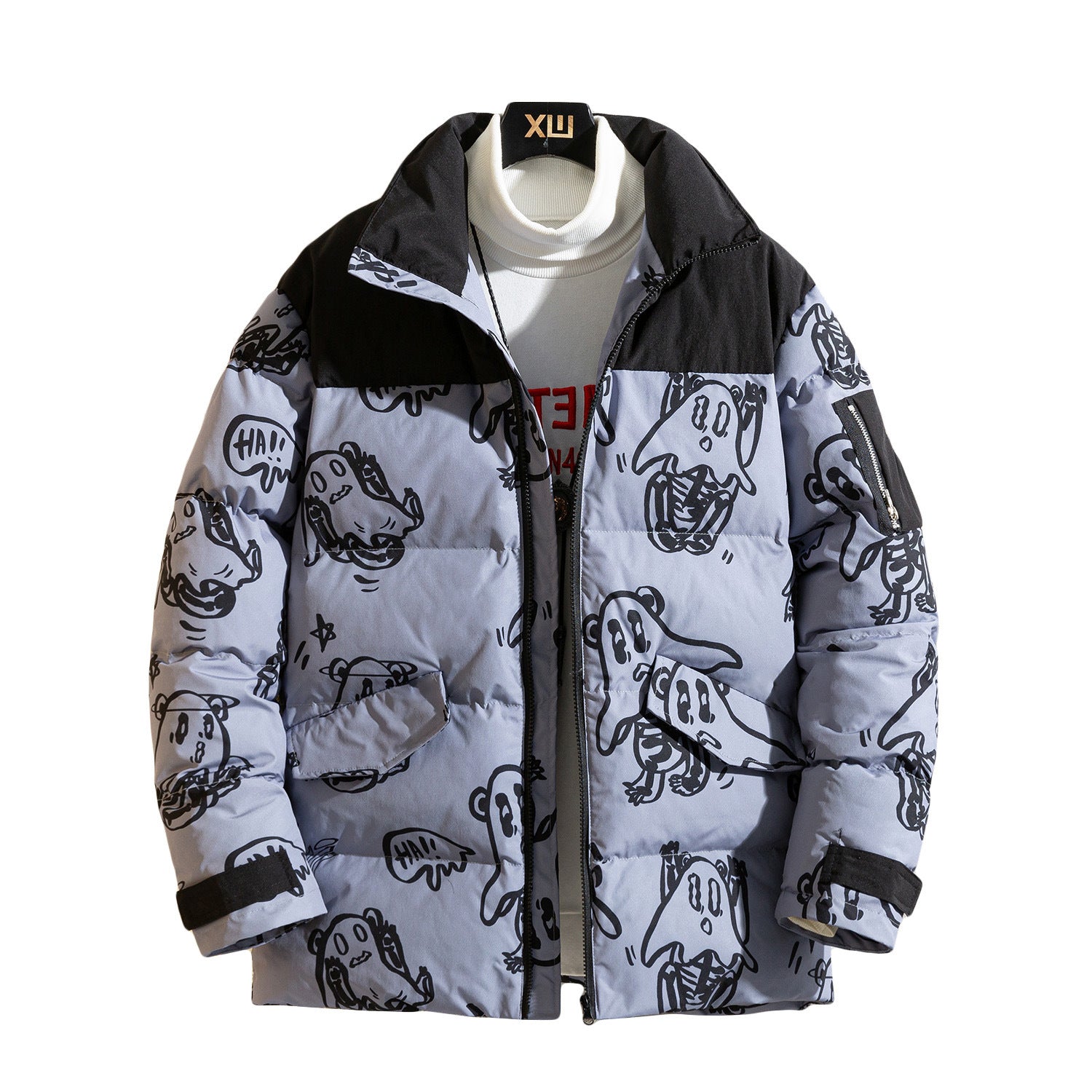 Krohn-e | Bedruckte wattierte Jacke