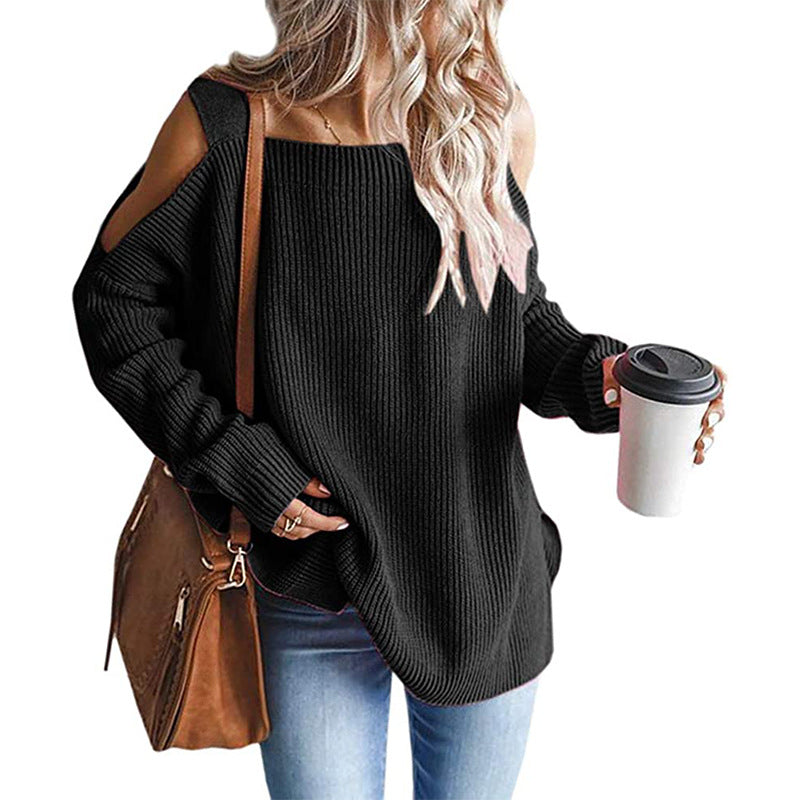 Damen Off-Shoulder Strickpullover mit modernen Details Krohn-e