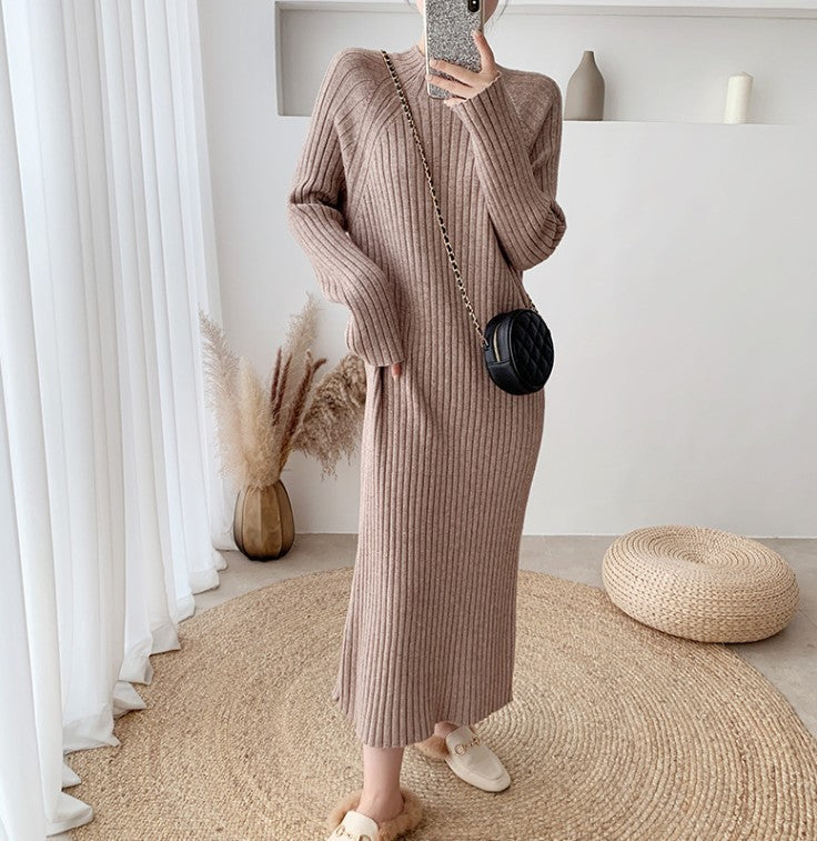 Damen Strickkleid mit ansprechendem Rippdesign und eleganten Schnittdetails Krohn-e
