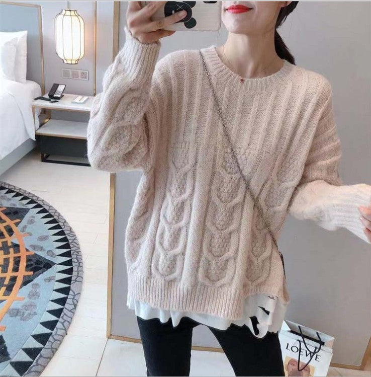 Damen Grobstrickpullover mit Zopfstrickmuster und lässigem Schnitt Krohn-e
