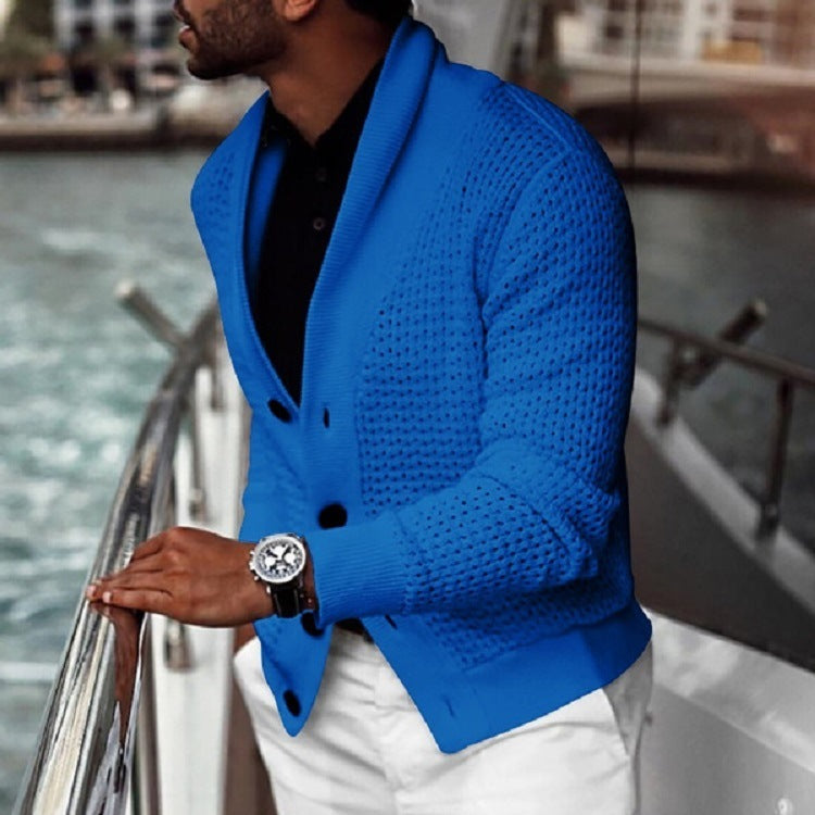 Herren Strickjacke mit strukturiertem Design und elegantem Schalkragen Krohn-e