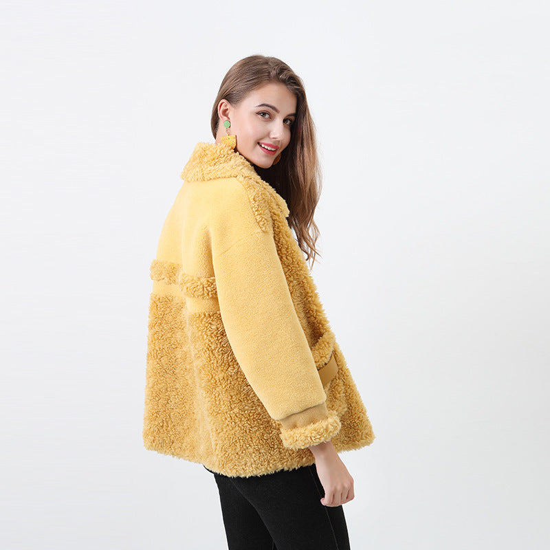 Damen Kuschliger Teddyjacke mit abnehmbaren Bindegürtel Krohn-e