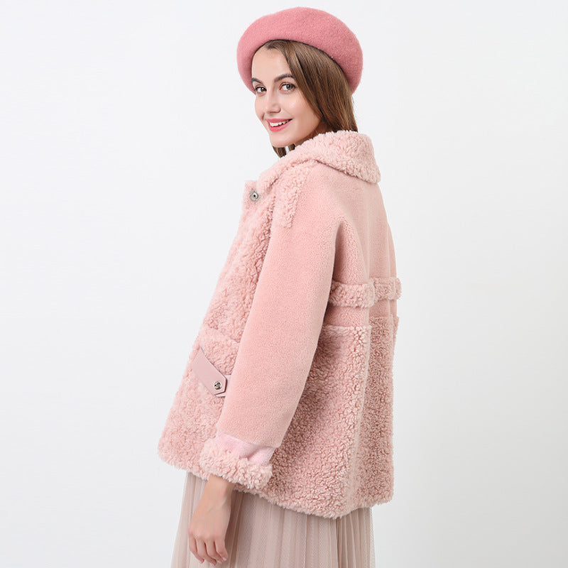 Damen Kuschliger Teddyjacke mit abnehmbaren Bindegürtel Krohn-e