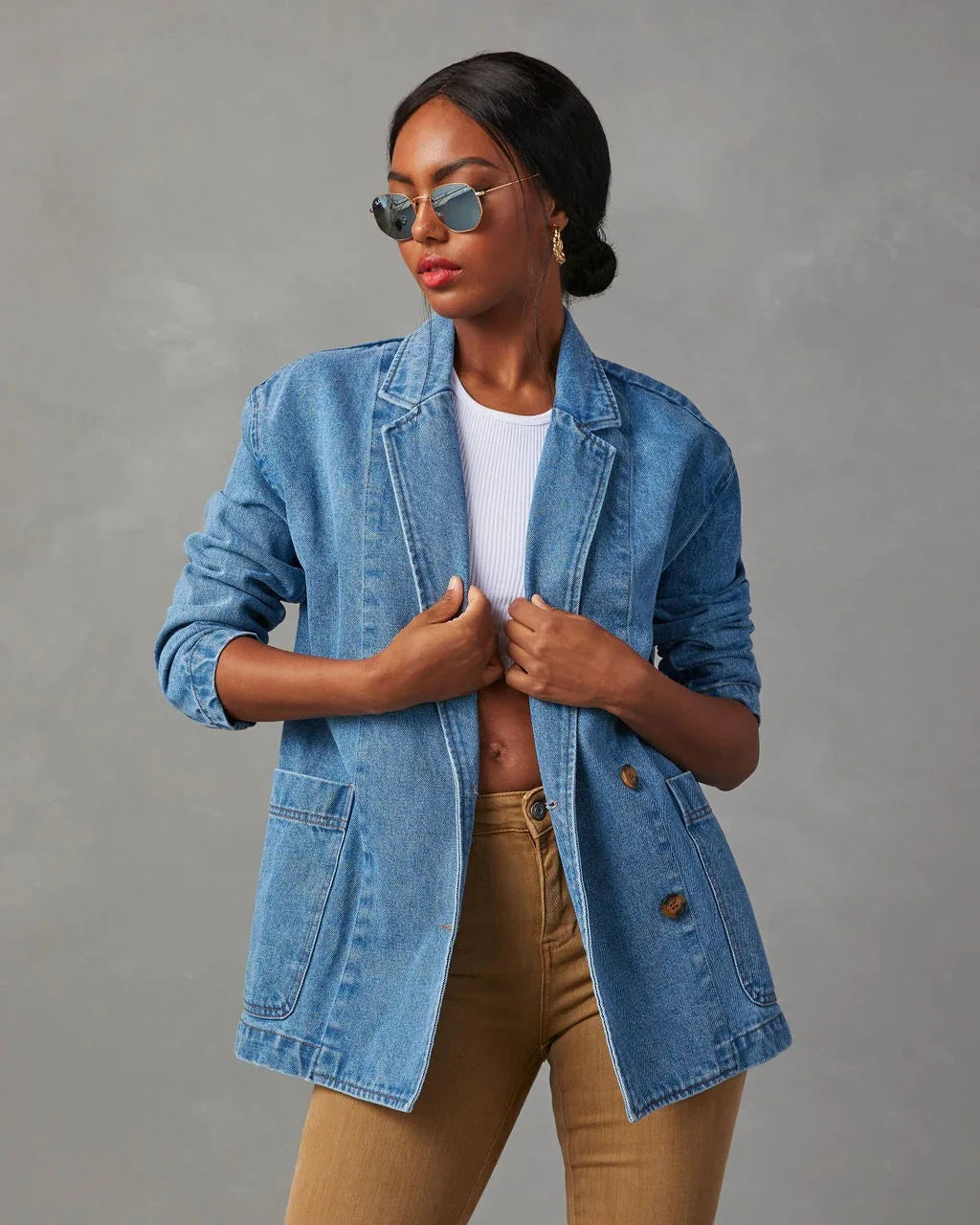 Krohn-e | Jeans Blazerjacke für Damen