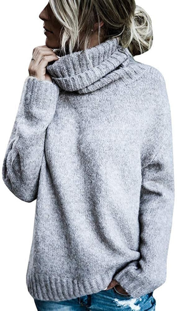 Damen Grobstrickpullover mit hohem Kragen und lässigem Schnitt Krohn-e