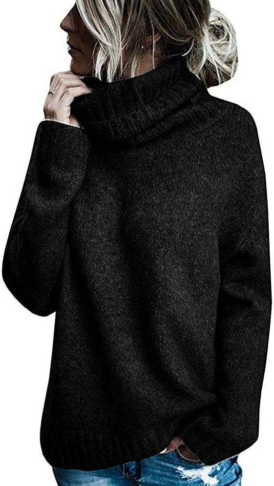 Damen Grobstrickpullover mit hohem Kragen und lässigem Schnitt Krohn-e